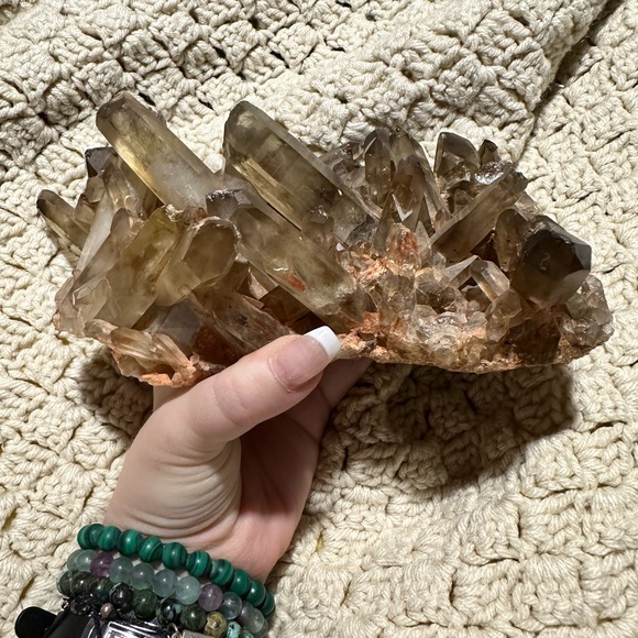 INSANE Smoky Citrine Phantom Point Cluster Nearly Five Pounds - STATEMENT PIECE - Picture 4 of 11